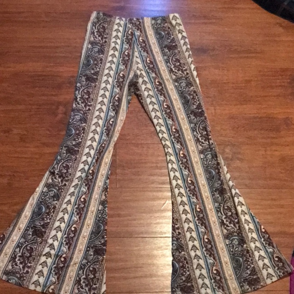 Bohemian Flare Pants with Paisley Print